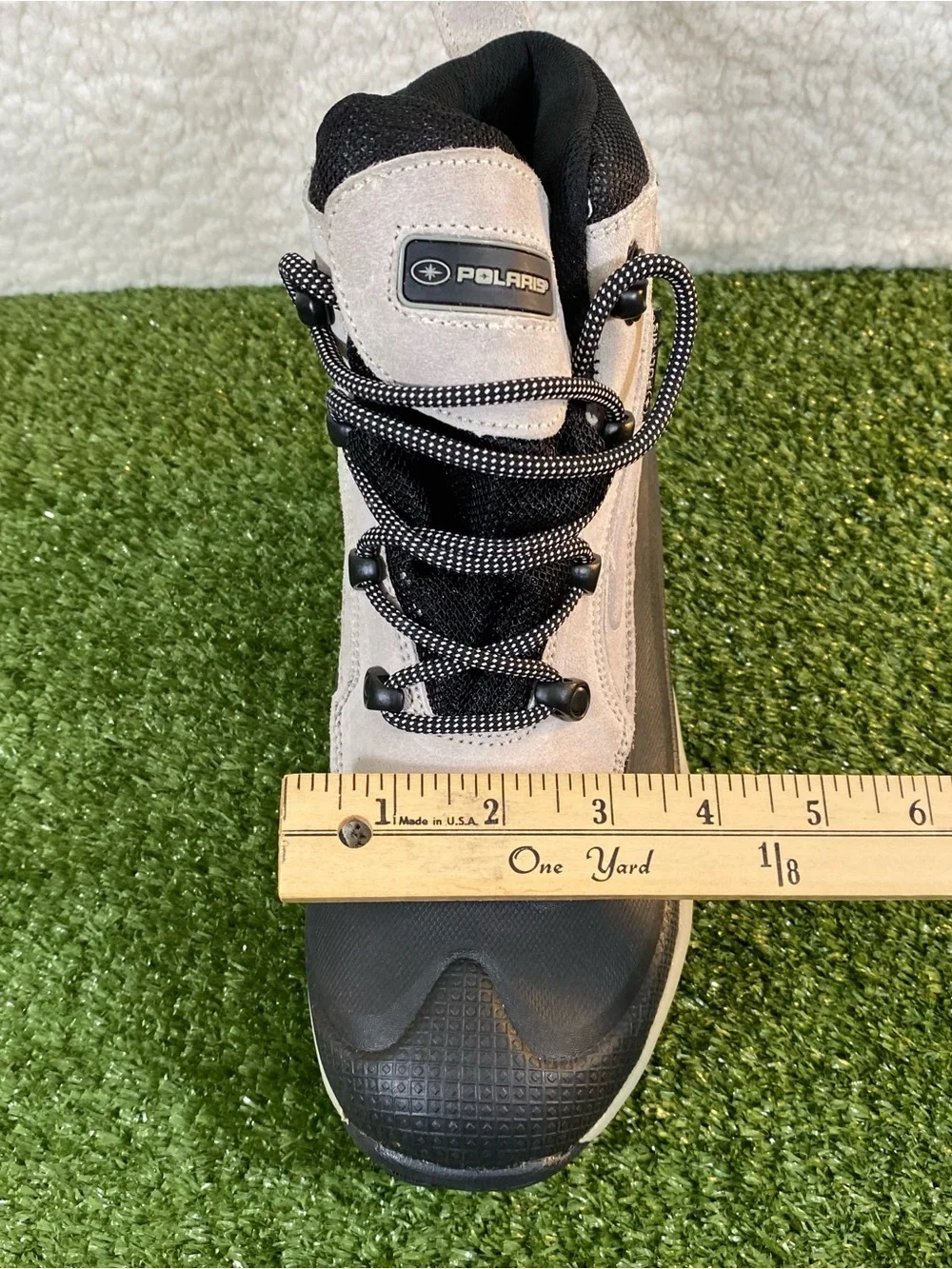 Polaris Thermolite Winter Snow Boots Mens Size 8 Grey Black Suede 077070303